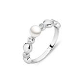 Inel argint cu perla naturala alba si pietre DiAmanti SK25237R_W-G